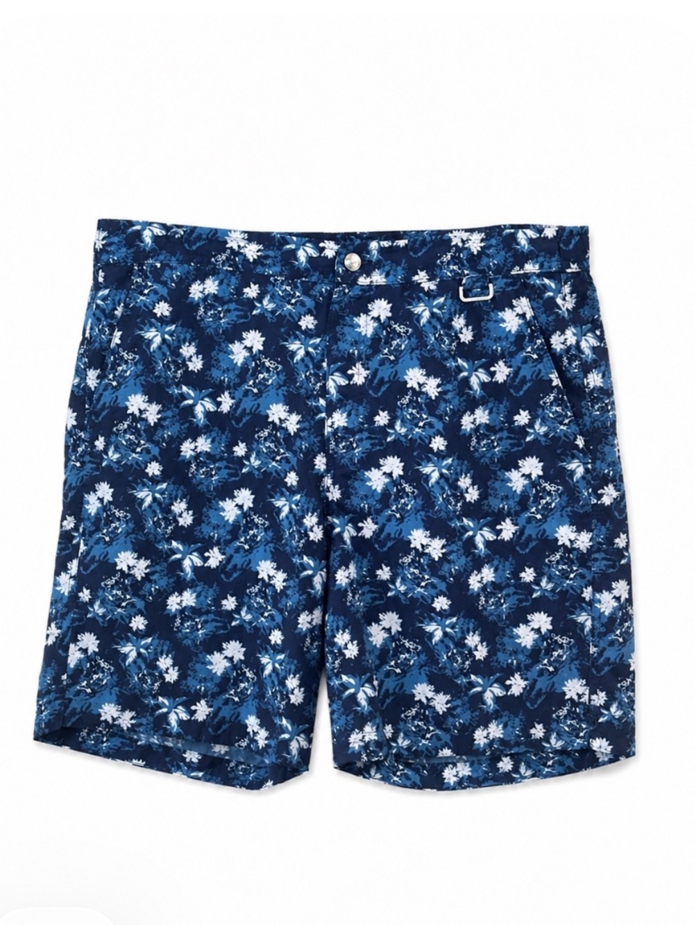 Peter Millar Blue Floral Swim Trunks  7” Inseam Lined Large Excellent Condition!